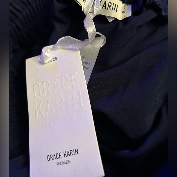 GRACE KARIN Women's Paper Bag Waist Pants Slim Fit Casual Office Pencil Pants - Picture 8 of 9